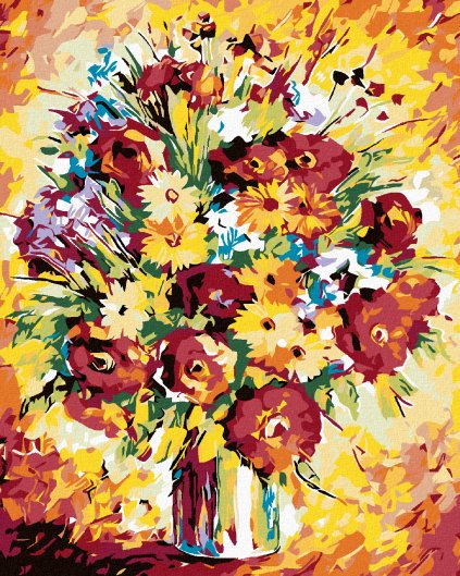 Haft diamentowy - Wielki bukiet kwiatów polnych