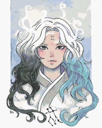 Haft diamentowy - Kobieta Bliźnięta