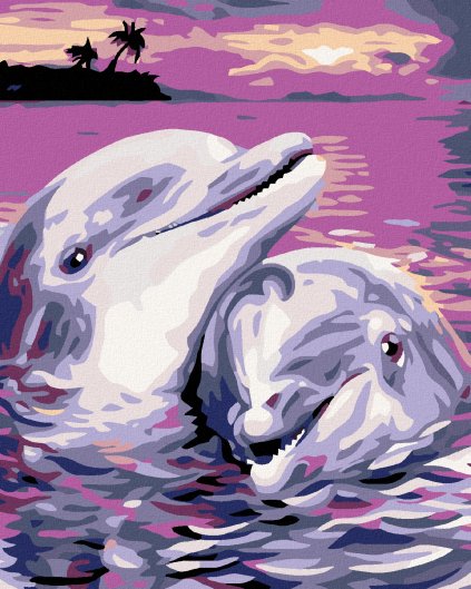 Haft diamentowy - Rozkoszne delfiny