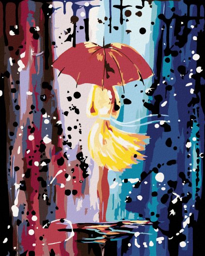 Haft diamentowy - Abstrakcja z parasolem