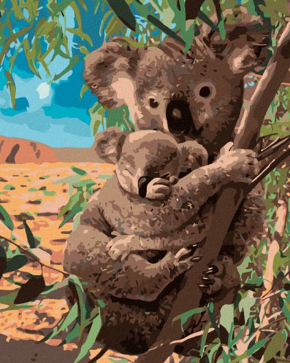 Haft diamentowy - Mama koala z młodym