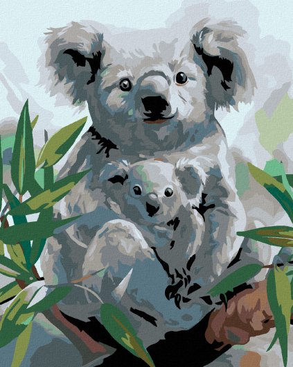 Haft diamentowy - Koala z młodym