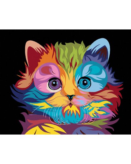 Haft diamentowy - Kolorowy kotek