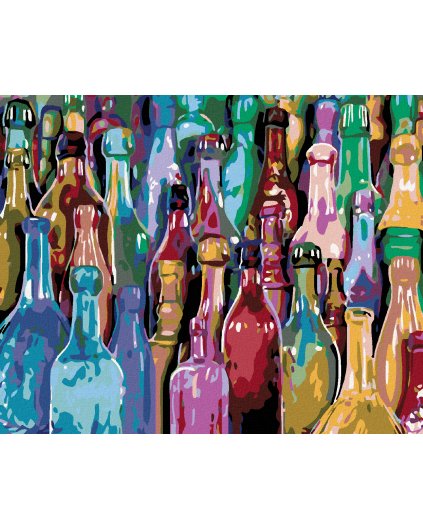 Haft diamentowy - Kolorowe butelki