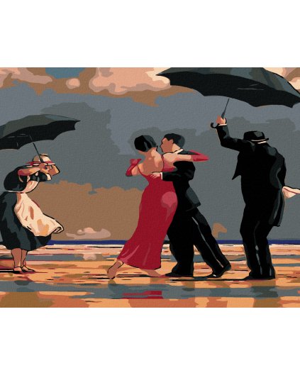 Haft diamentowy - Taniec w deszczu na plaży