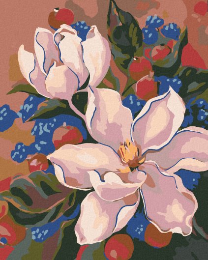 Haft diamentowy - Kwiaty magnolii