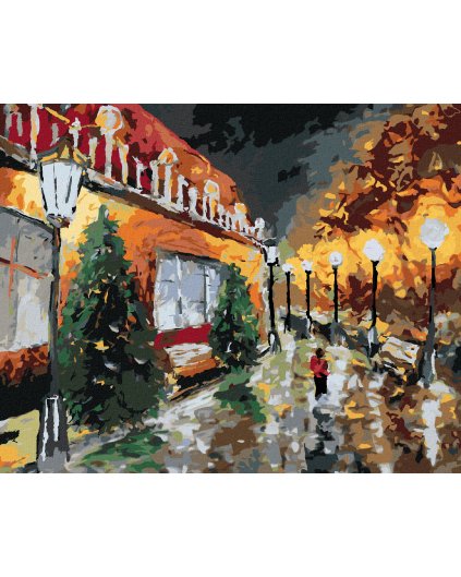 Haft diamentowy - LAMPY ULICZNE W NOCNYM MIEŚCIE