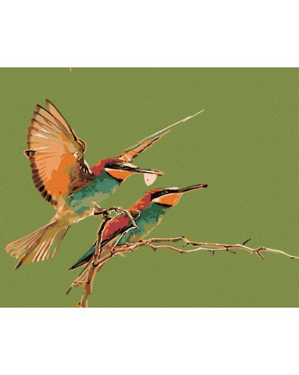 Haft diamentowy - Dwa kolibry