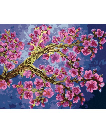 Haft diamentowy - KWITNĄCA GAŁĄŹ SAKURY