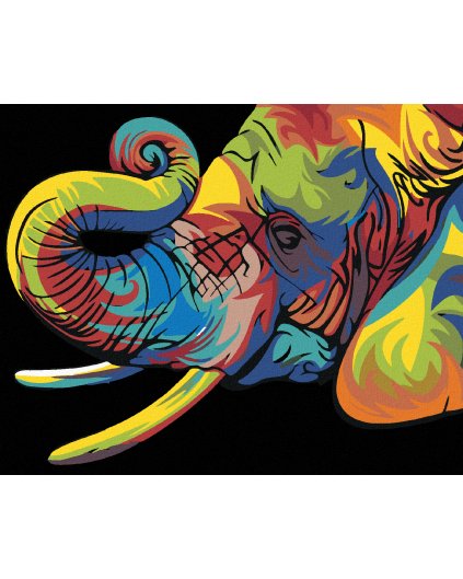Haft diamentowy - Kolorowy słoń