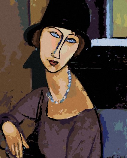 Haft diamentowy - JEANNE HÉBUTERNE Z KAPELUSZEM I NASZYJNIKIEM (AMEDEO MODIGLIANI)