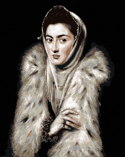 Haft diamentowy - PORTRET DAMY W FUTRZANEJ ETOLI (EL GRECO)