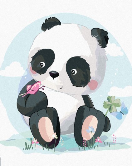 Haft diamentowy - PANDA Z MOTYLEM