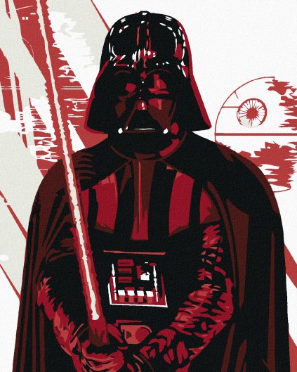 Haft diamentowy - ABSTRAKCYJNY DARTH VADER W CZERWIENI