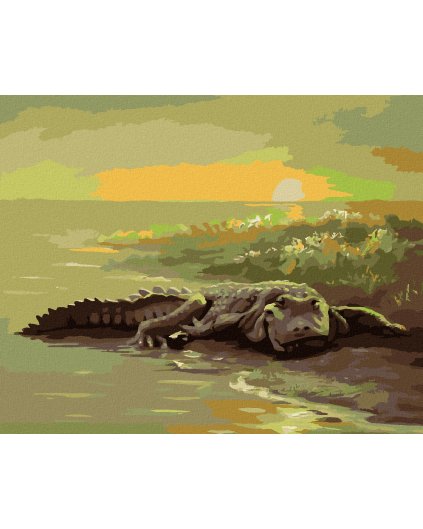 Haft diamentowy - ALIGATOR NAD WODĄ (D. RUSTY RUST)