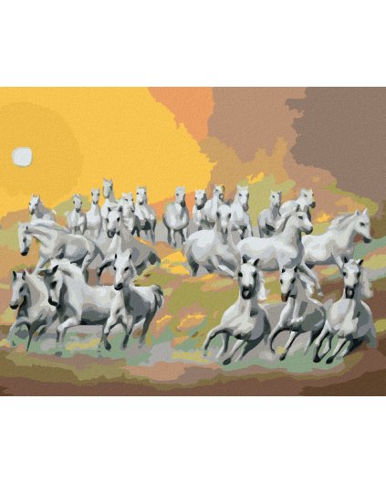 Haft diamentowy - BIAŁE KONIE W CHMURACH (D. RUSTY RUST)