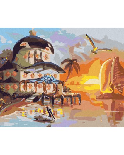 Haft diamentowy - DOM I ŻAGLÓWKA I ZACHÓD SŁOŃCA (D. RUSTY RUST)