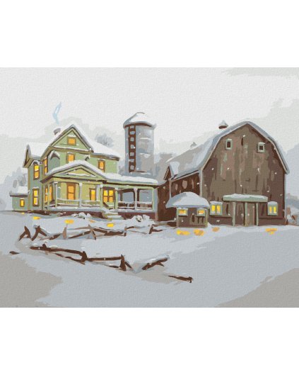 Haft diamentowy - DOM I STODOŁA W ZIMIE (D. RUSTY RUST)