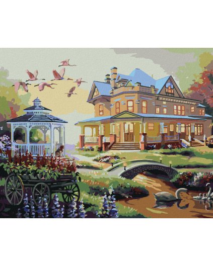 Haft diamentowy - DOM Z ALTANĄ I ZACHÓD SŁOŃCA (D. RUSTY RUST)