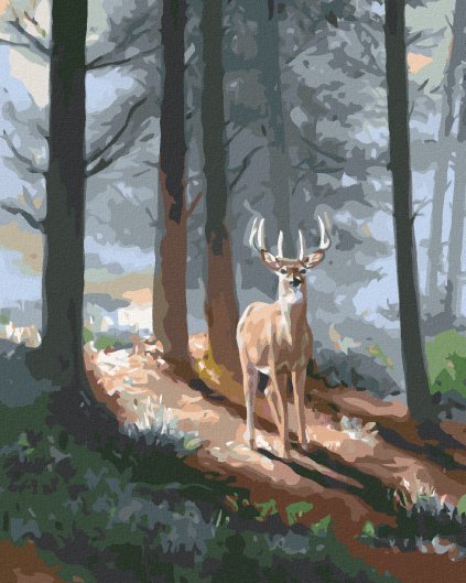 Haft diamentowy - JELEŃ I LAS IGLASTY (D. RUSTY RUST)