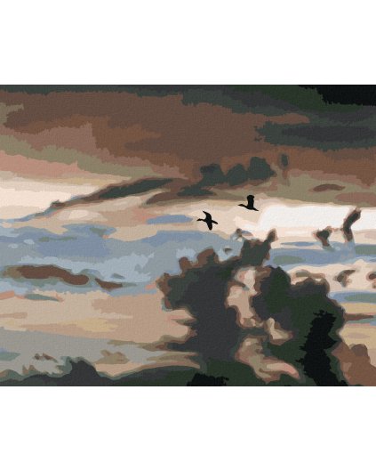 Haft diamentowy - DZIKIE KACZKI W CHMURACH (D. RUSTY RUST)