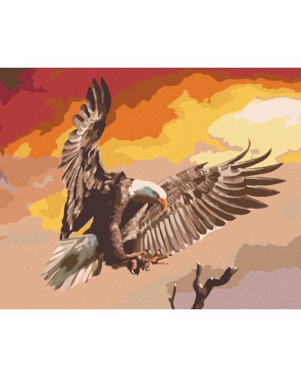 Haft diamentowy - LECĄCY ORZEŁ NA CZERWONYM TLE (D. RUSTY RUST)