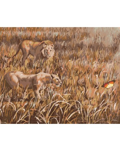 Haft diamentowy - LEW NA POLOWANIU (D. RUSTY RUST)