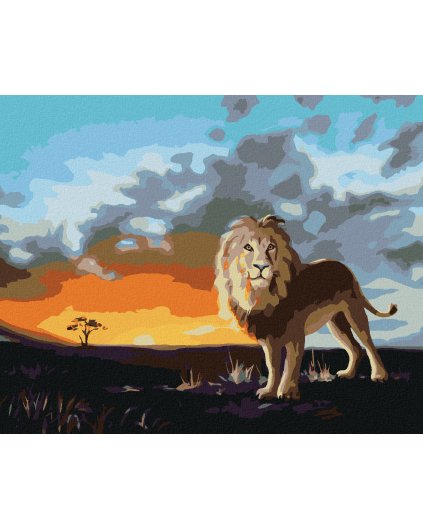 Haft diamentowy - LEW O ZACHODZIE SŁOŃCA (D. RUSTY RUST)