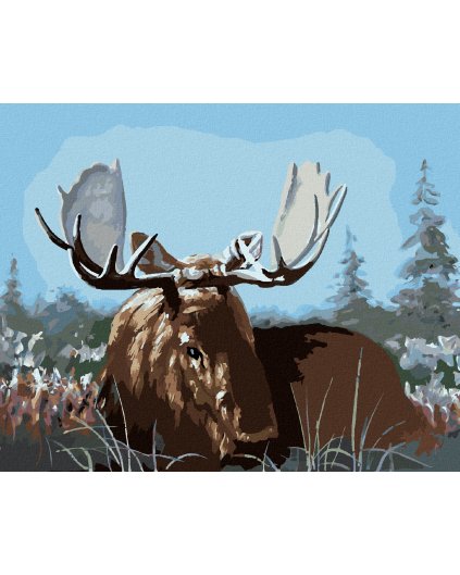 Haft diamentowy - ŁOŚ LEŻĄCY W TRAWIE (D. RUSTY RUST)