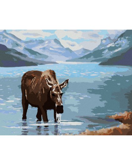 Haft diamentowy - ŁOŚ PIJĄCY WODĘ (D. RUSTY RUST)