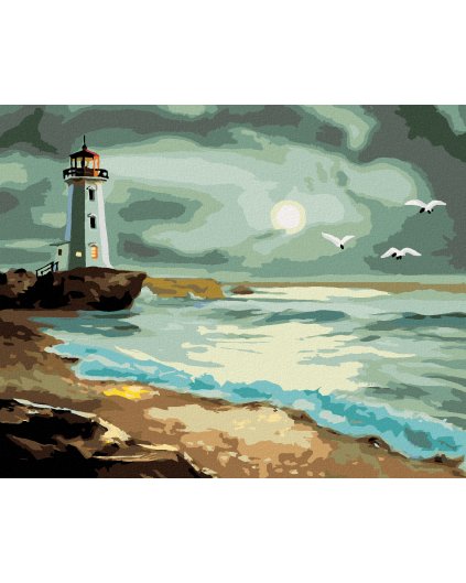 Haft diamentowy - LATARNIA MORSKA OŚWIETLAJĄCA MORZE PRZED BURZĄ (D. RUSTY RUST)