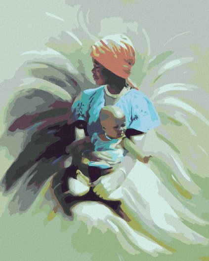 Haft diamentowy - MATKA Z DZIECKIEM - ILUZJA LWA (D. RUSTY RUST)