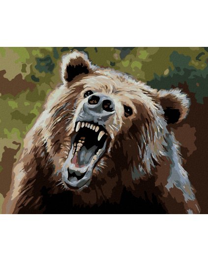 Haft diamentowy - NIEDŹWIEDŹ Z OTWARTĄ PASZCZĄ (D. RUSTY RUST)