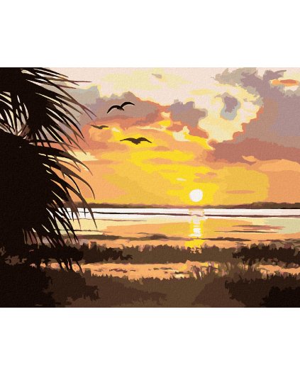 Haft diamentowy - ZACHÓD SŁOŃCA NAD WODĄ 2 (D. RUSTY RUST)