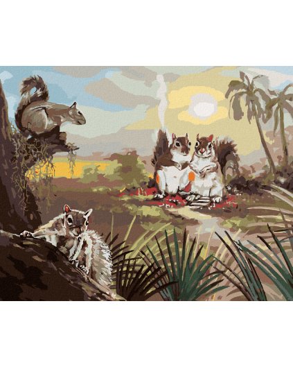 Haft diamentowy - WIEWIÓRKI I ZACHÓD SŁOŃCA (D. RUSTY RUST)