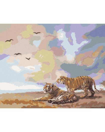 Haft diamentowy - TYGRYS I CHMURY (D. RUSTY RUST)