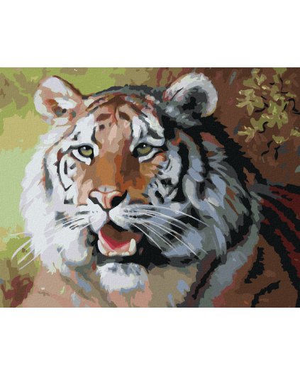 Haft diamentowy - PORTRET TYGRYSA Z OTWARTĄ PASZCZĄ (D. RUSTY RUST)