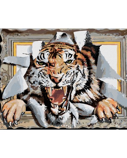 Haft diamentowy - TYGRYS W RAMIE (D. RUSTY RUST)