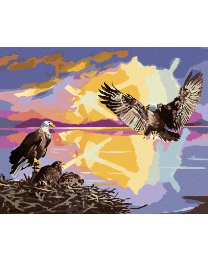 Haft diamentowy - ORZEŁ I PISKLĘTA (D. RUSTY RUST)