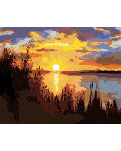 Haft diamentowy - ZACHÓD SŁOŃCA NAD JEZIOREM (D. RUSTY RUST)