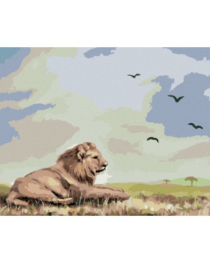 Haft diamentowy - SAMOTNY LEW (D. RUSTY RUST)