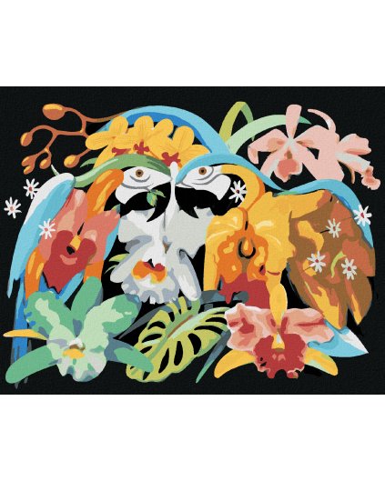 Haft diamentowy - PAPUGA I KWIATY (D. RUSTY RUST)