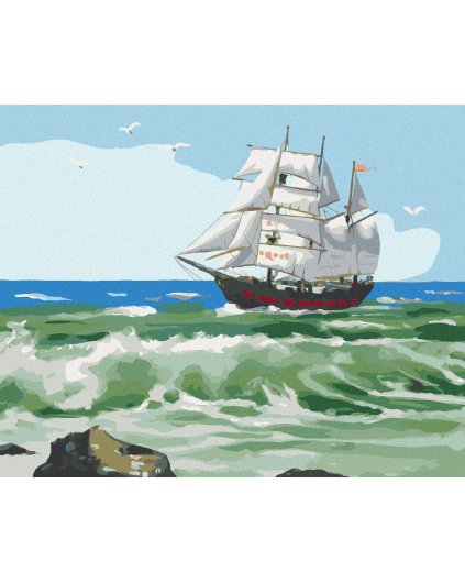 Haft diamentowy - PRZYPŁYWAJĄCY ŻAGLOWIEC (D. RUSTY RUST)