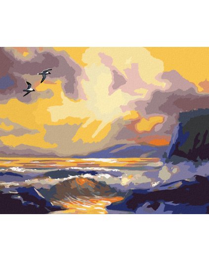 Haft diamentowy - PTAKI NAD MORZEM O ZMIERZCHU (D. RUSTY RUST)