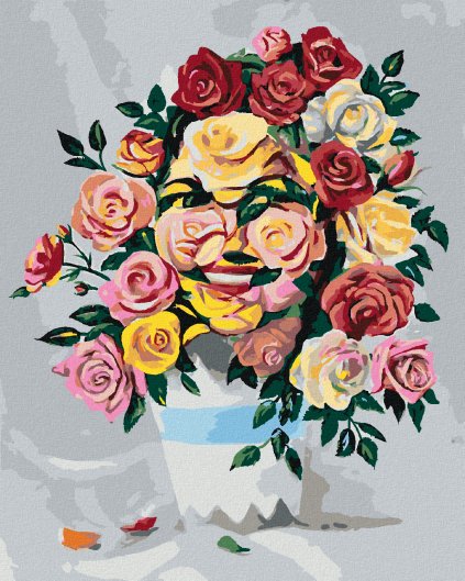 Haft diamentowy - RÓŻA W WAZONIE (D. RUSTY RUST)