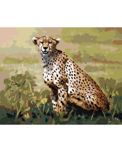 Haft diamentowy - SIEDZĄCY GEPARD (D. RUSTY RUST)