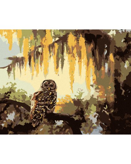 Haft diamentowy - SOWA I DRZEWA (D. RUSTY RUST)