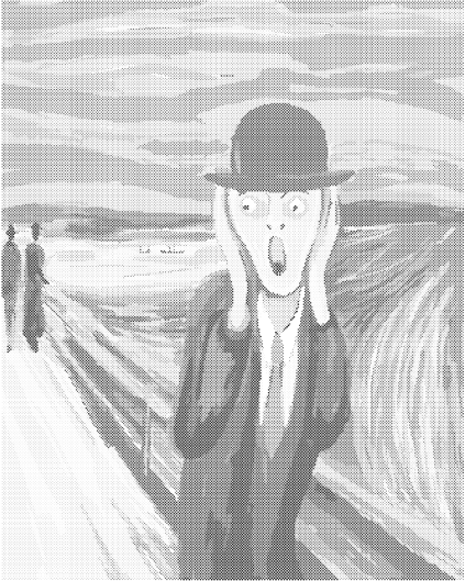 Kropkowanie - KRZYK I KAPELUSZ - INSPIRACJA E. MUNCH