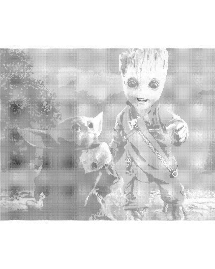 Kropkowanie - GROOT I BABY YODA