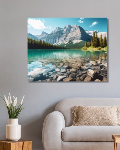 Obrazki na ścianę - Jezioro u stóp gór